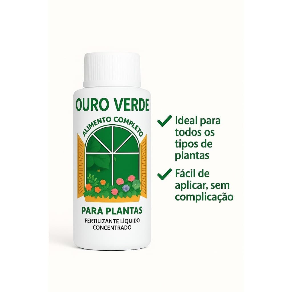 Adubo Líquido Ouro Verde 100ml Crescimento Rápido para Plantas e Flores