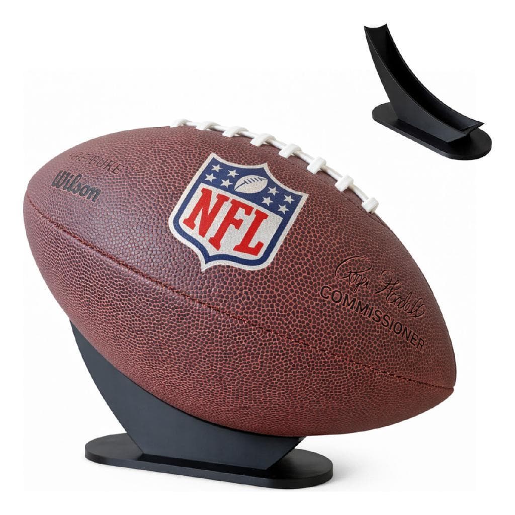 Suporte De Mesa Bola Futebol Americano Display Branco Preto