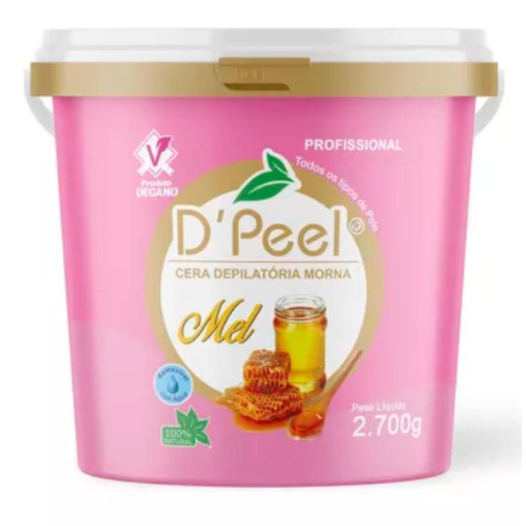 D´Peel - Cera Depilatória Profissional Morna 2700g - Mel - Reds