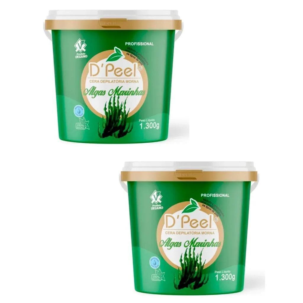 Kit 2 D´Peel - Cera Depilatória Morna Profissional 1300g - Algas Marinhas - Reds