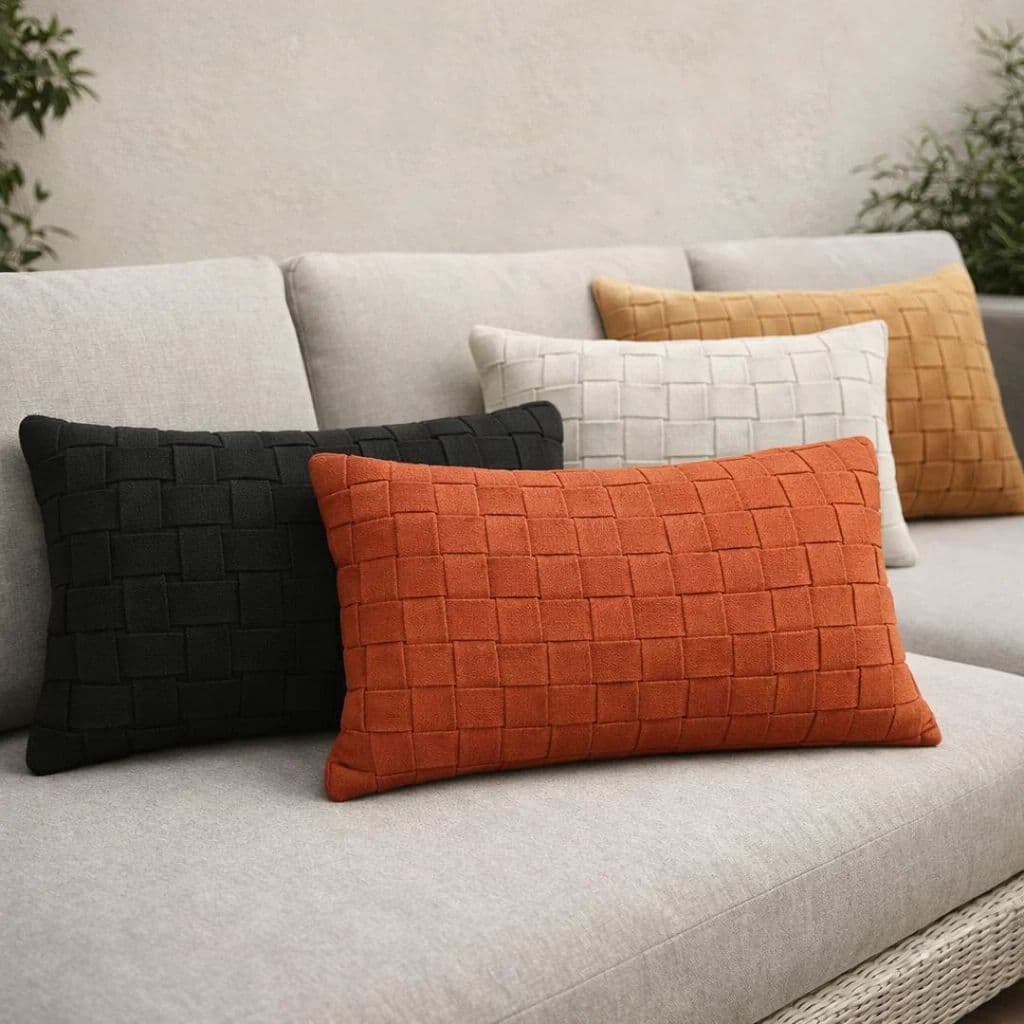 Capa de Almofada Baguete 30x50 Trançada para Sofá, Decoração Elegante com Várias Cores