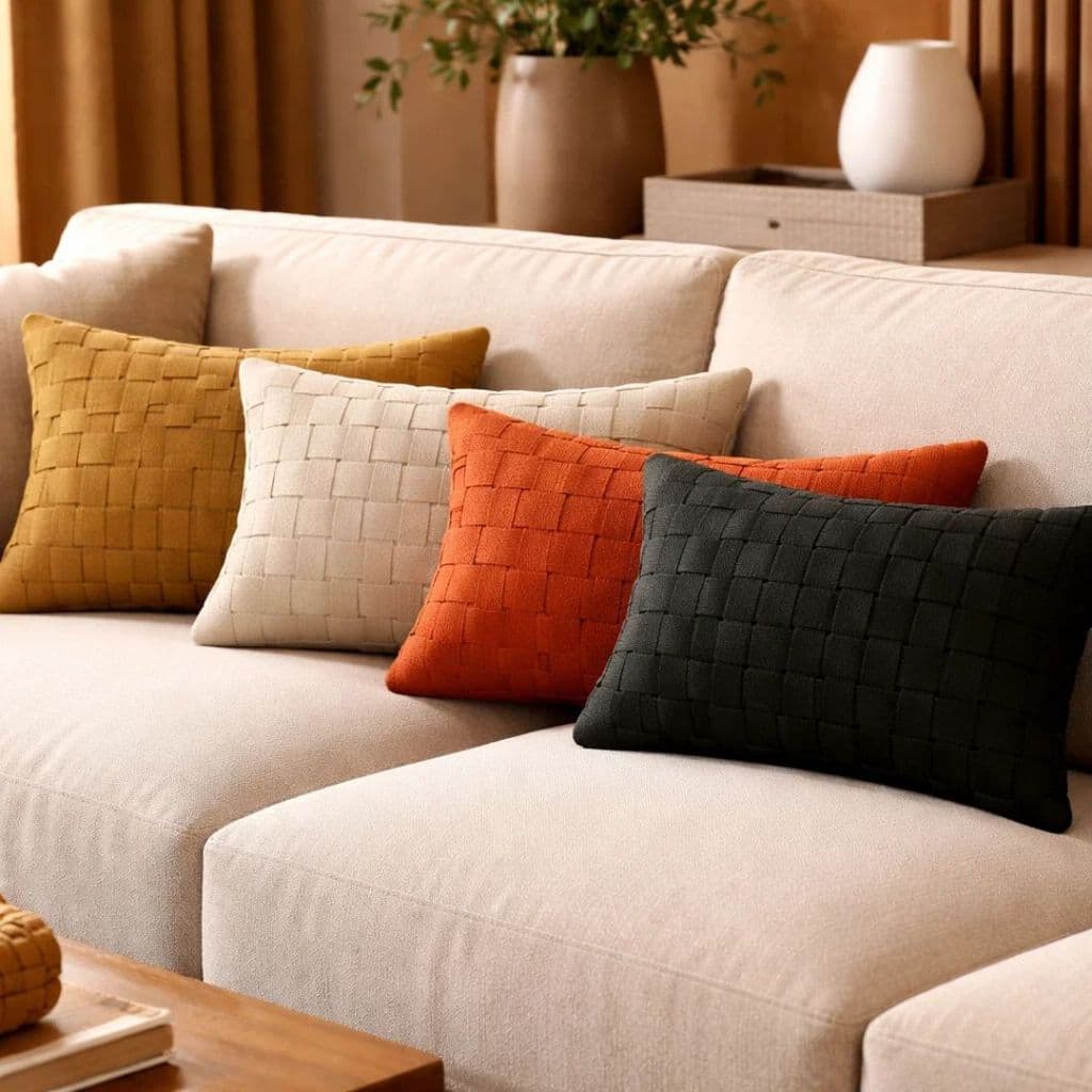 Capa de Almofada Baguete 30x50 Trançada para Sofá, Decoração Elegante com Várias Cores