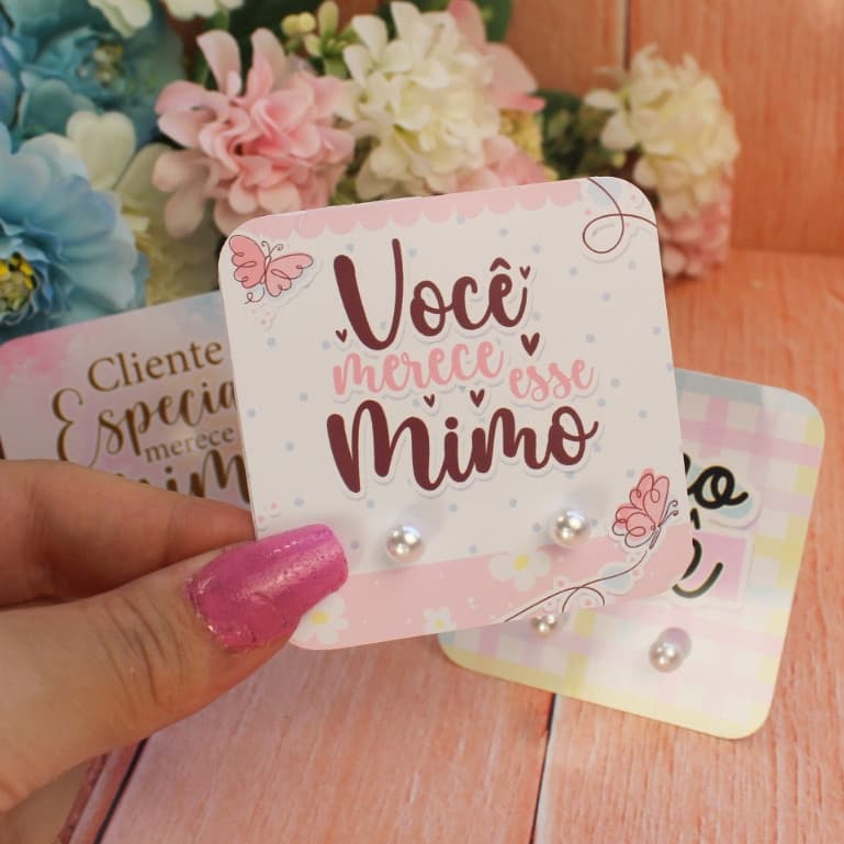 60 OU 100 Tags + Brinco Pérola Mimo Clientes Lembrancinha Natal