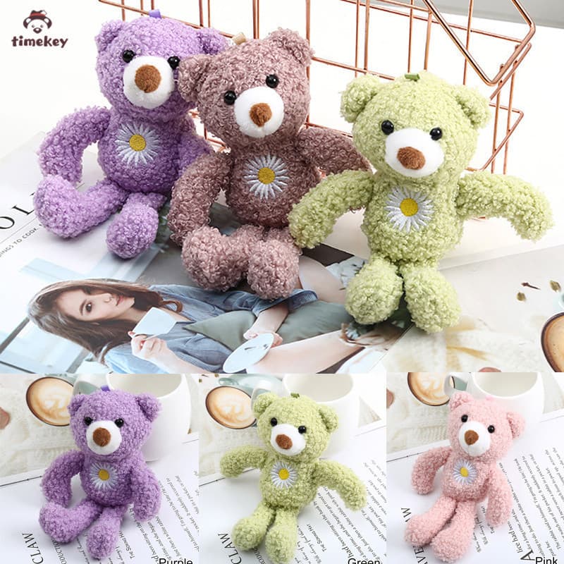 TK 18cm Brinquedo De Pelúcia Fofo Com Bordado Daisy Decoration Bear Doll Brinquedos Recheados Casamento