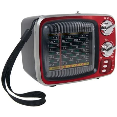 Rádio Retrô Portátil KA-8078 Kapbom / Altomex AM/FM/SW com USB, SD, AUX e Bateria Recarregável
