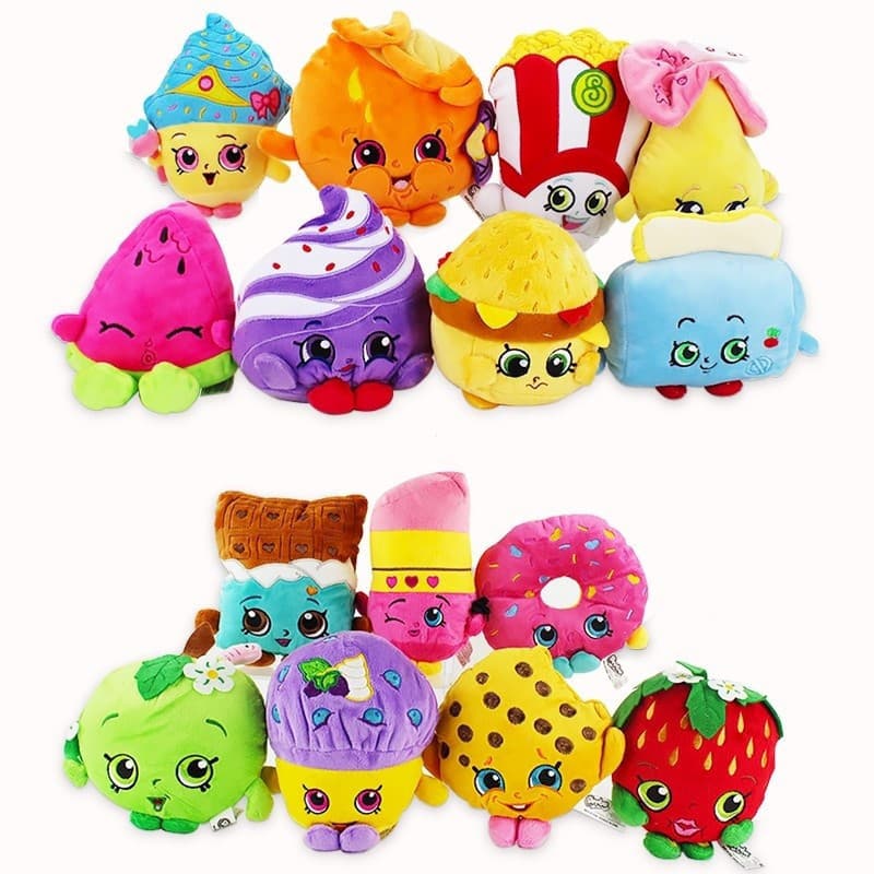 15 estilos Shopkins brinquedo de pelúcia de frutas Mini Muffin Doughnut Batom Apple Strawberry Cookies boneca de chocola