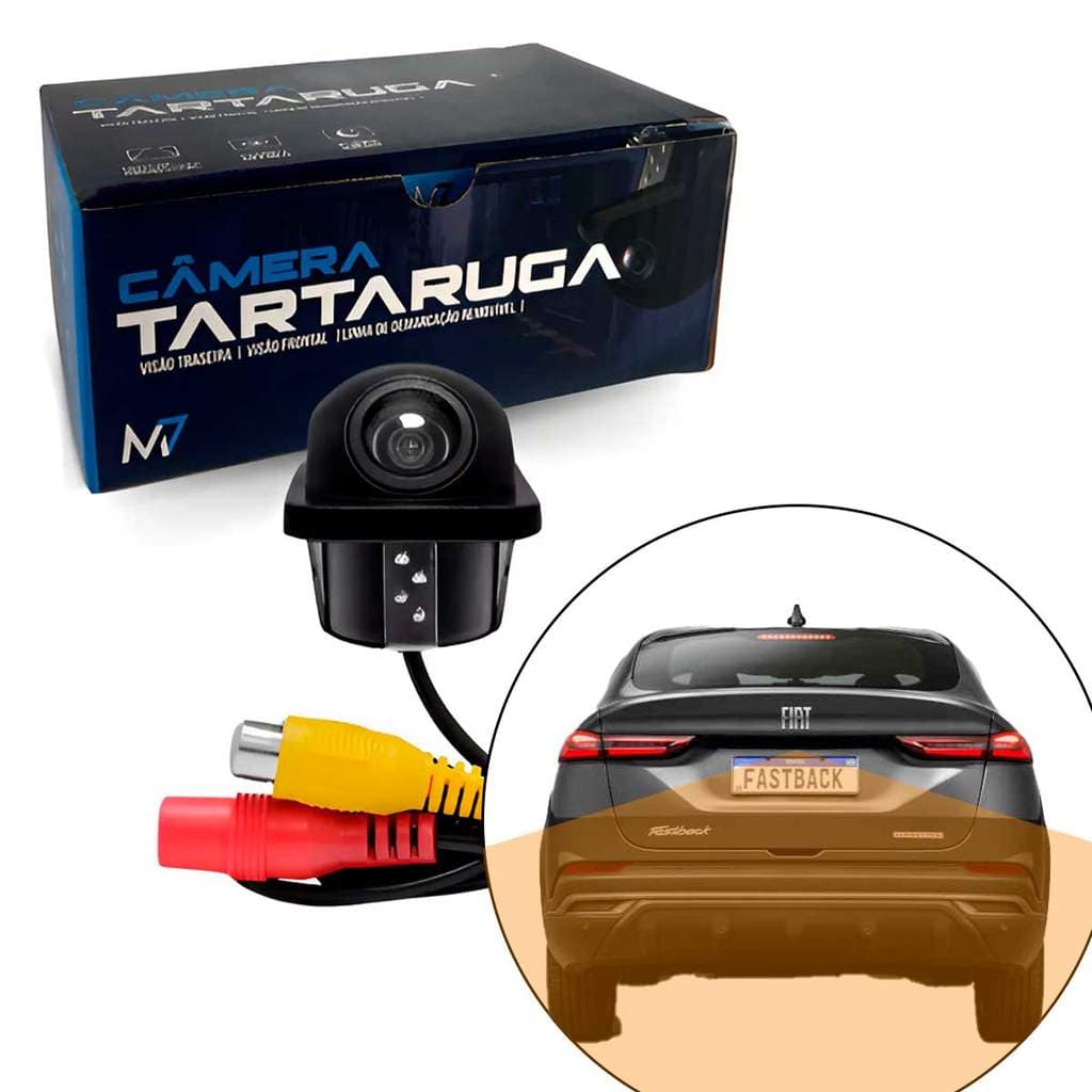 Câmera Tartaruga M7 110° HD Visão Noturna Traseira/Frontal