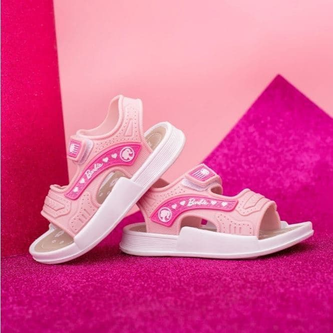 Sandalia Menina Barbie Velcro Papete Confortável Macia Super Leve