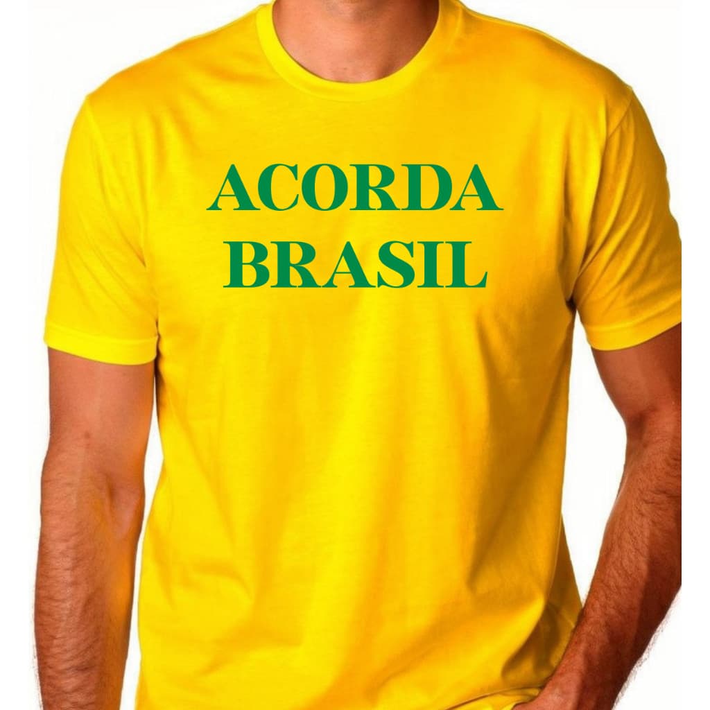 Camiseta Bolsonaro camisa Masculino e feminina acorda brasil 100% Algodão
