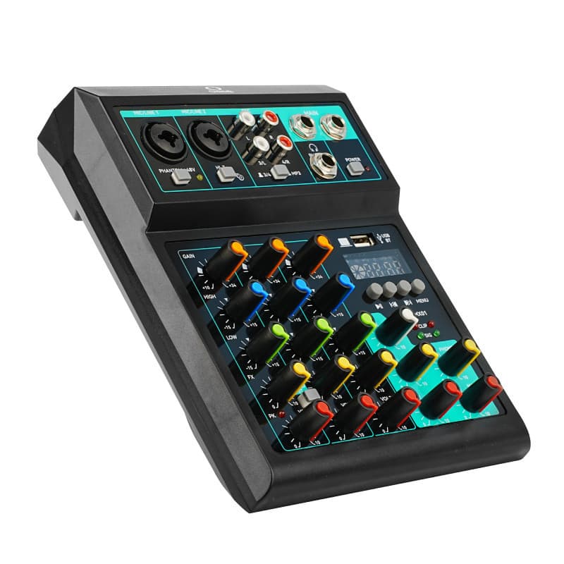 Mesa de Som 4 Canais Compacta Efeitos Phantom Power Onistek ON-MX01