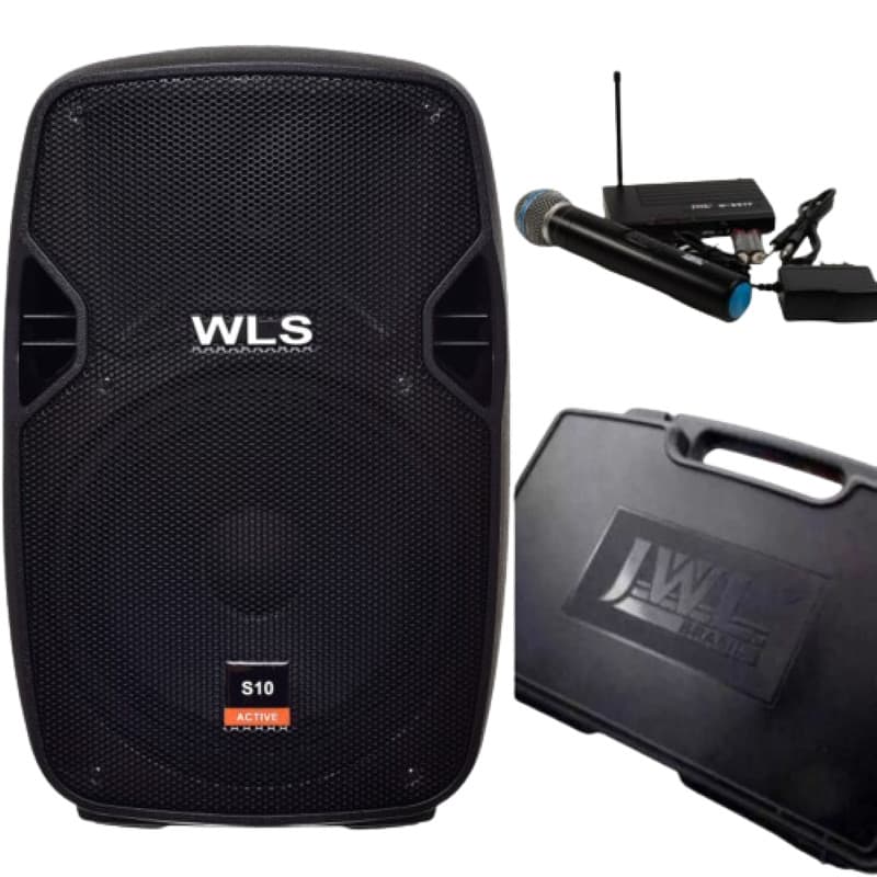 Caixa Acústica  WLS S10 Ativa + Microfone sem fio JWL