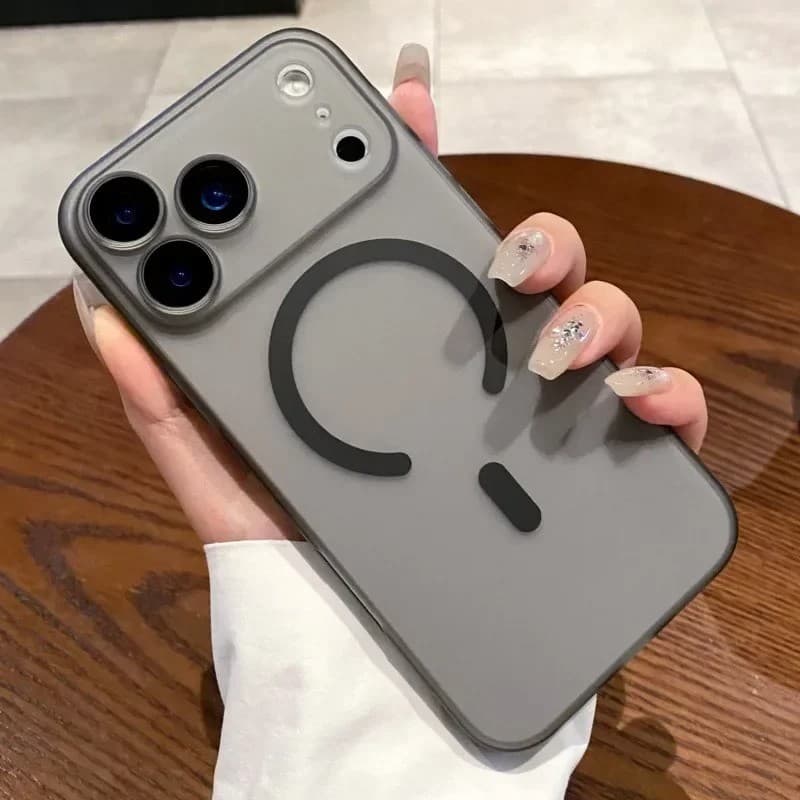 Luxo Ultra Fino Fosco Claro Para Magsafe Caso iPhone 17 Ar 16 15 Pro Max Plus Magnético Capa De Carga Sem Fio