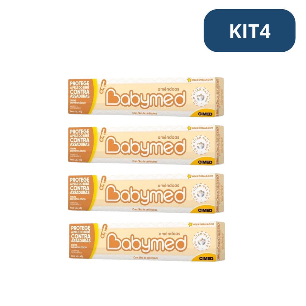 Kit 4 Pomada para Assadura Babymed Amendoas 40g
