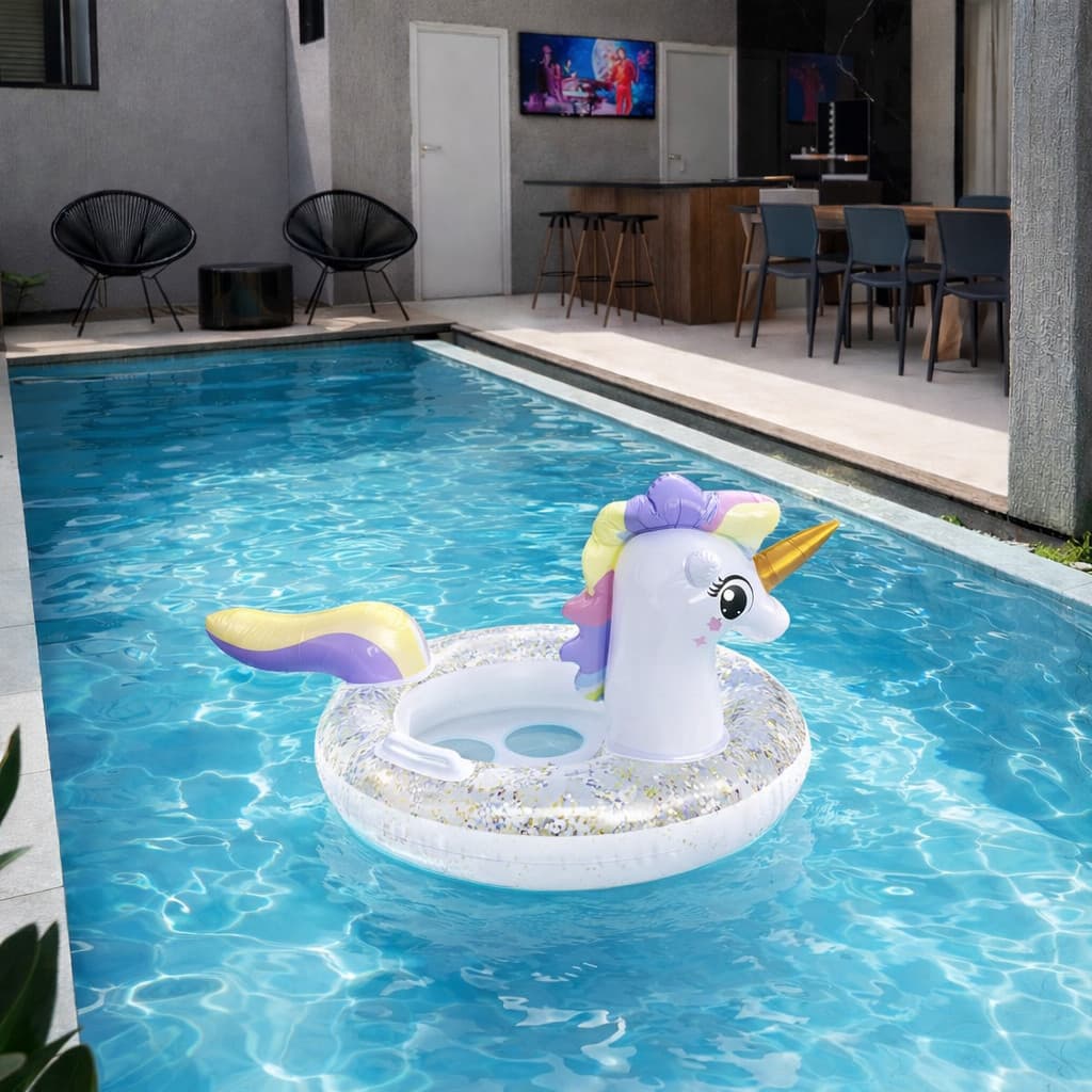 Boia Infantil Para Bebê Piscina Unicórnio Proteção Perna Pvc