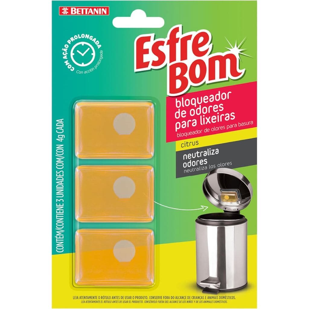 Esfrebom Bloqueador de Odor para Lixeira de Fácil Aplicação com Fragrância Citrus Bettanin