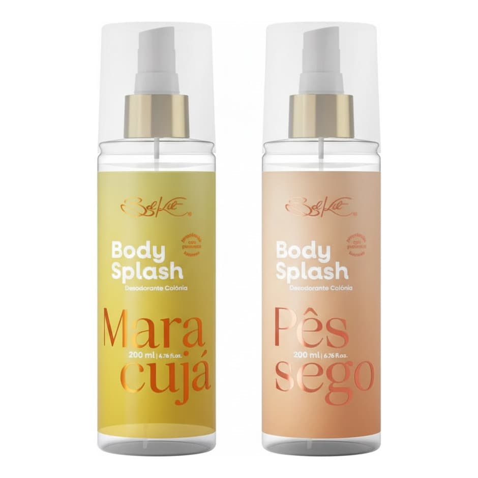 Kit 2 Body Splash Pêssego E Maracujá 200ml - Belkit Alta Fixação e Frescor