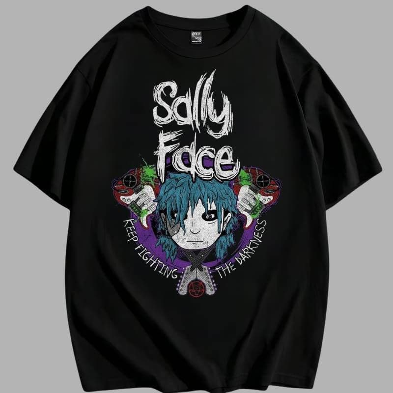 [Camiseta Premium em Algodão Puro]VU CAMISETA PREMIUM BANDA SANYTI`S FALL SALLY FACE ROCK ALGODÃO FIO 30.1 PENTEADO