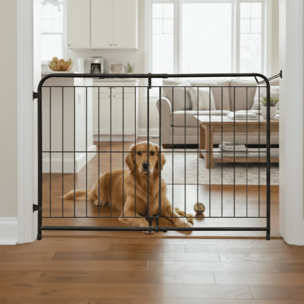 Portão Grade Segurança Pet Cachorro Expansível Portas Corredores 70 a 115cm 78cm Altura Portão de Ferro Reforçado