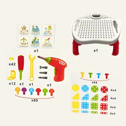 Mesa Educativa Montagem Criativa Brinquedo Didático Infantil Interativo Desenvolvimento Habilidades