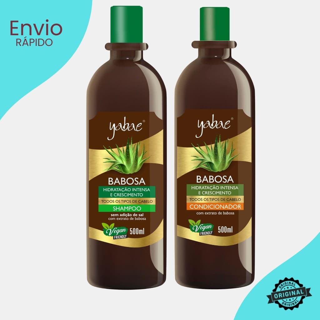 Shampoo e Condicionador Babosa 500ml Vegano - Yabae