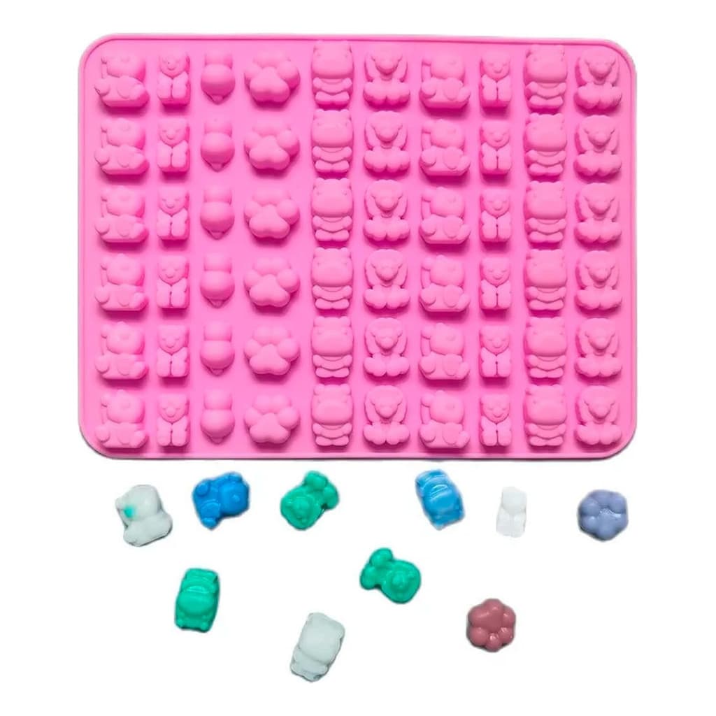 Forma Em Silicone Planeta Animal 60 Cavidades Doce Bala Gelo