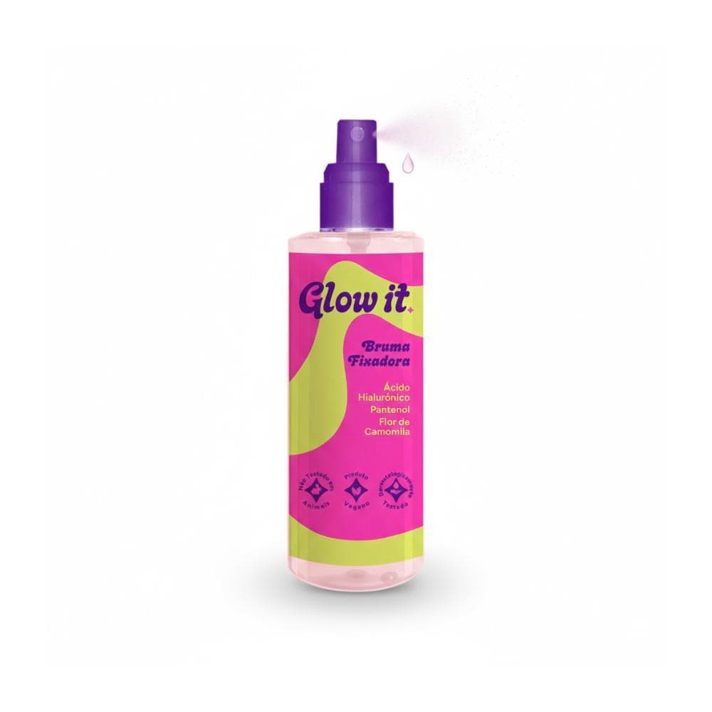 BRUMA FIXADORA PARA MAQUIAGEM FIXAÇÃO E DURAÇÃO GLOW IT
