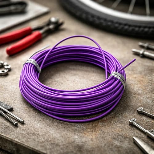 Kit 20mts Conduíte Roxo Bicicleta Espiral Teflon Freio Rolo Violeta-escuro
