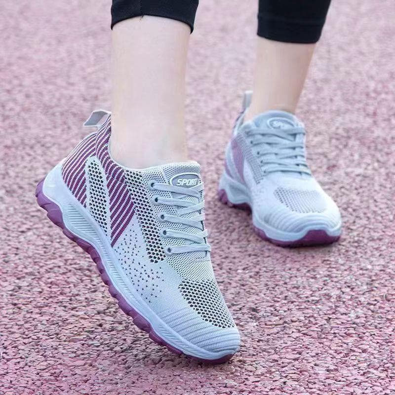 Novo estilo primavera voando tecido malha sapatos de caminhada moda confortável casal sapatos esportivos na moda sapatos