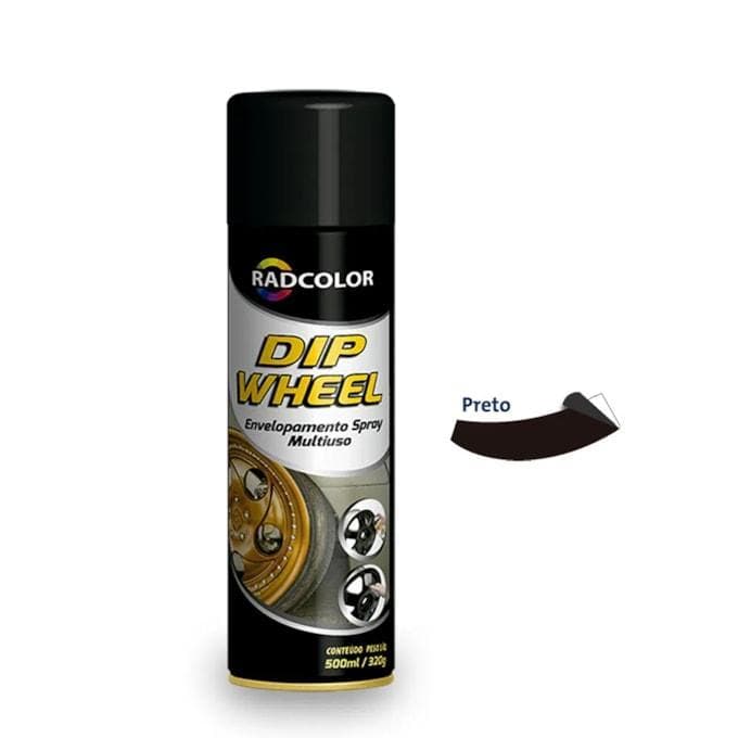 SPRAY DE ENVELOPAMENTO LÍQUIDO DIP WHEEL 500ML PRETO - RAD2300
