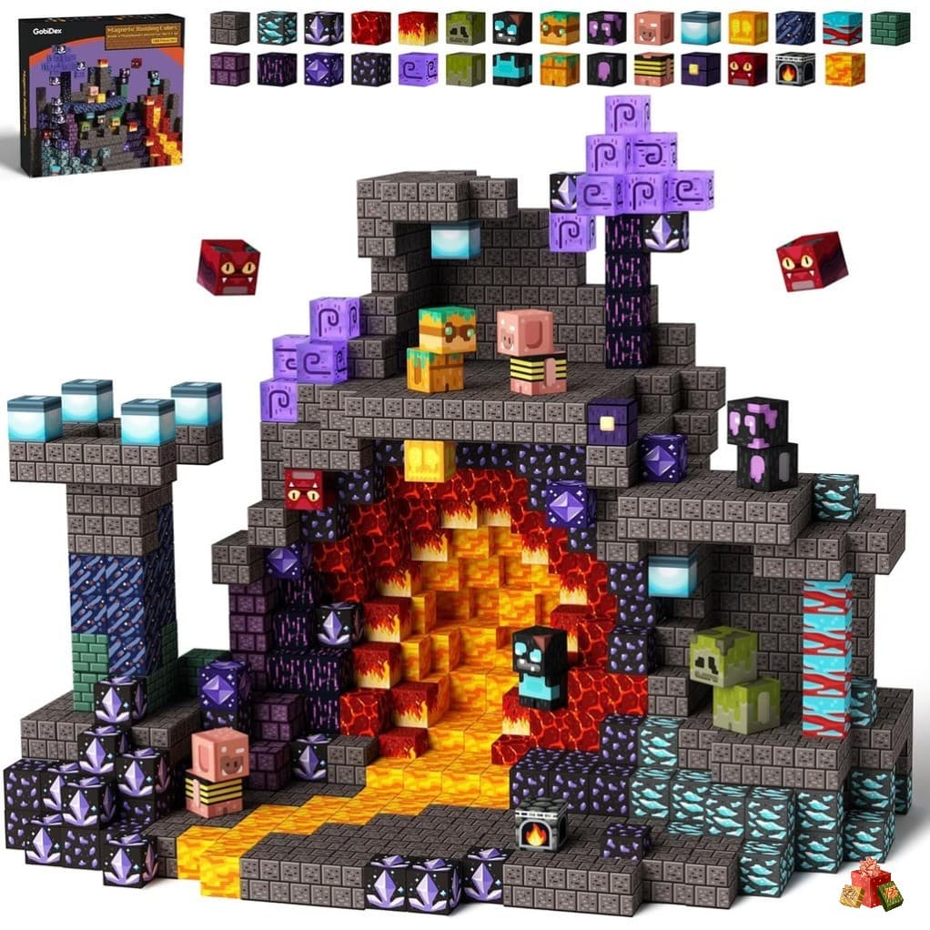 100 Peças De Blocos De Construção Magnéticos , Brinquedo Magnético Baseado Em Jogos Magwonder Cave World , Presente De E