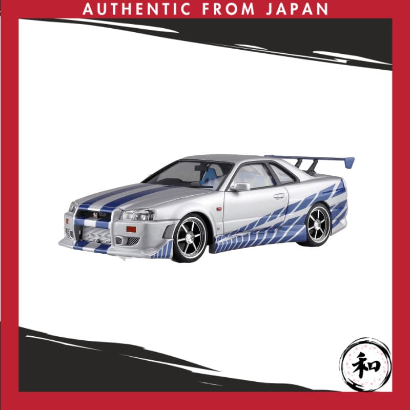 AOSHIMA Bunka Kyozai Filme Mecha No.WS-02 1/24 O Velozes E Furiosos R34 Skyline GT-R Modelo De Plástico