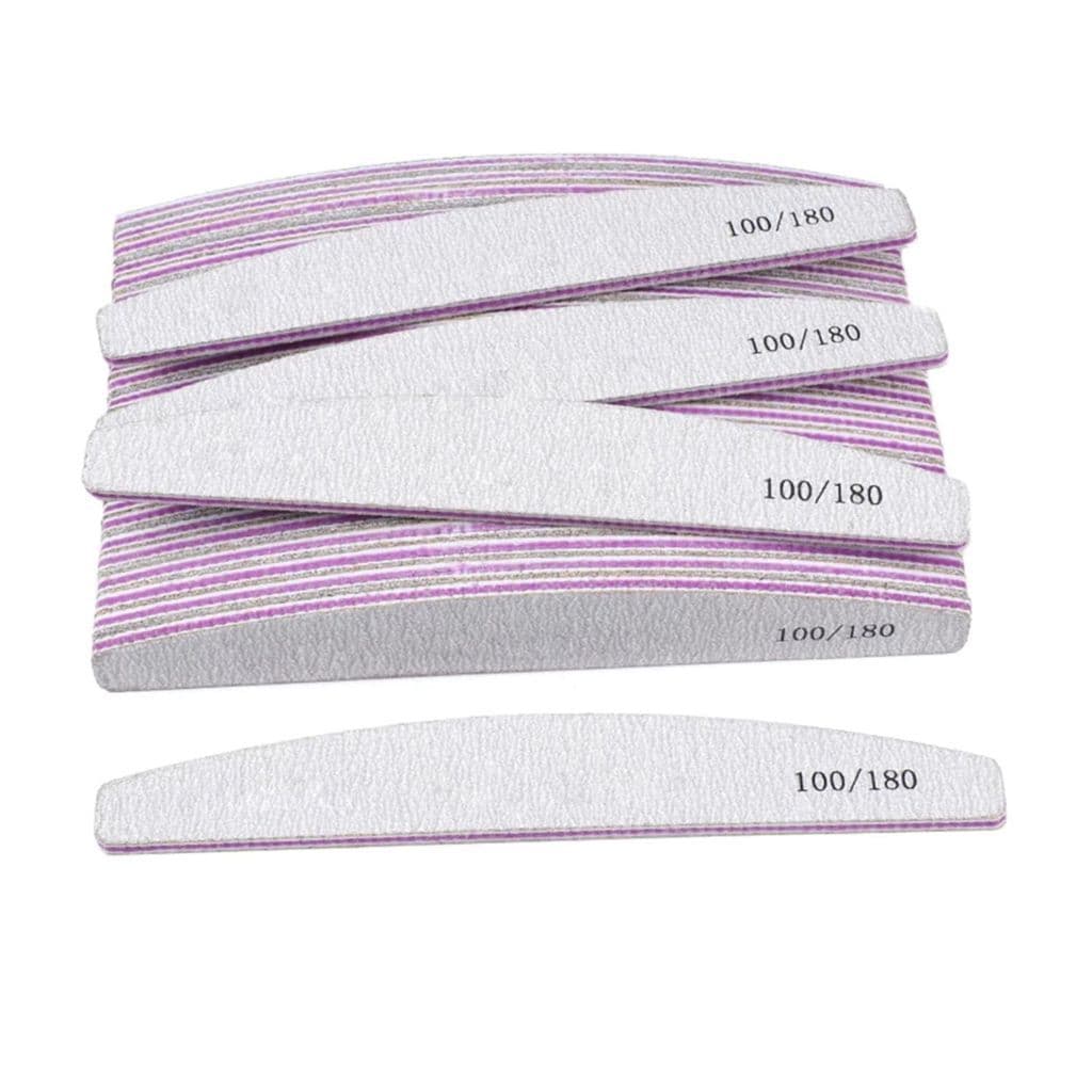 Kit 20 Lixas de Unha Bumerangue Lavável Boomerang Banana Alongamento Gel Fibra