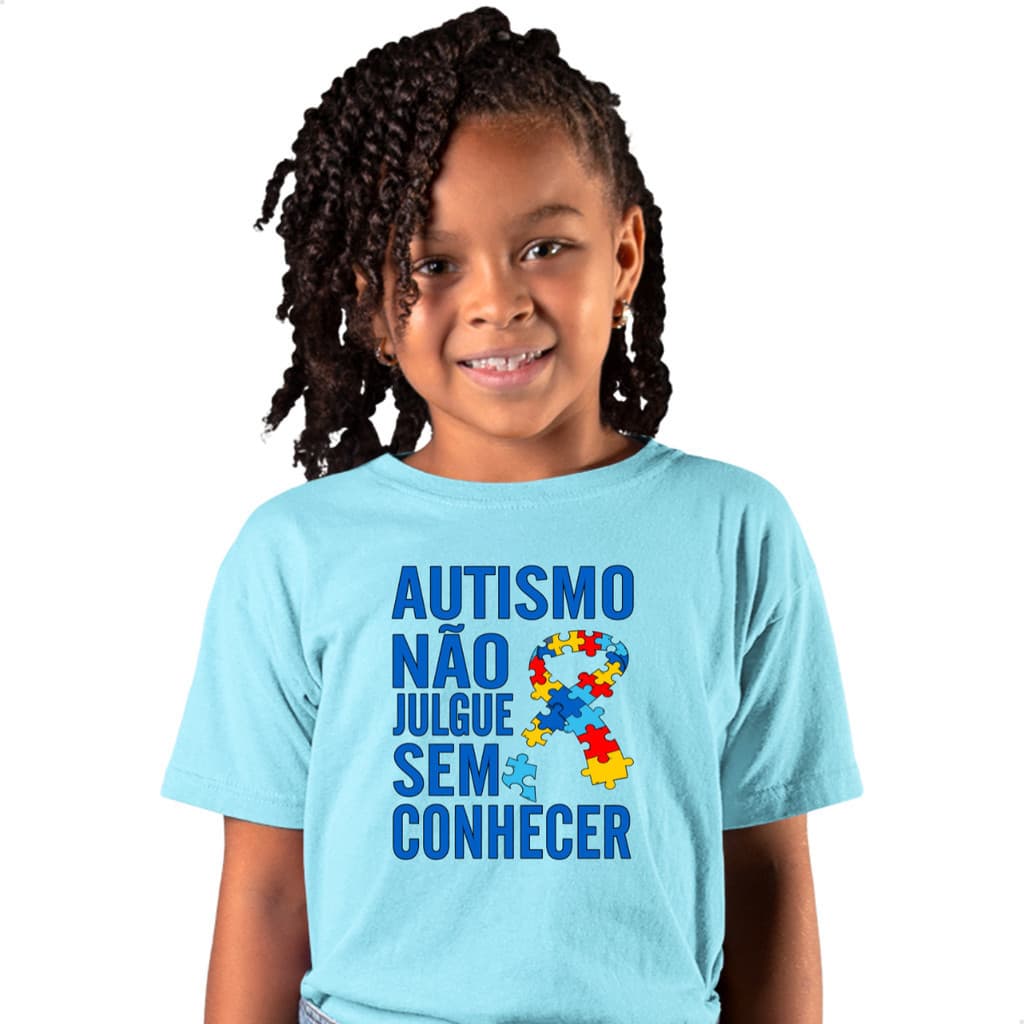 Camiseta Infantil Autismo eu amo alguem que é autista