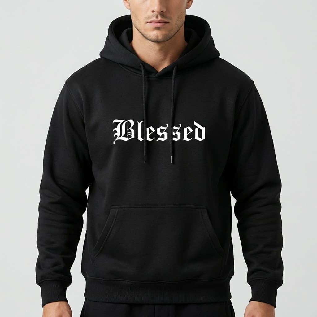 Blusa Frio Unissex Moletom Blessed Canguru Algodão Macio Qualidade Premium Conforto
