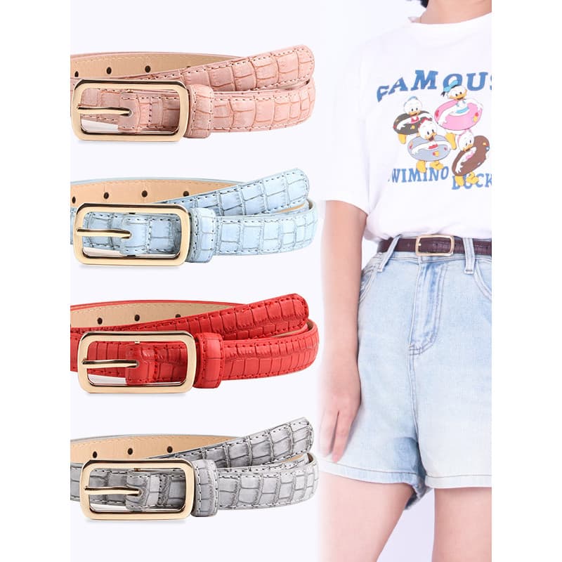 Moda liga pino fivela feminina simples único preto marrom vermelho rosa cinto feminino jaqueta decorativa Jeans cinto fi