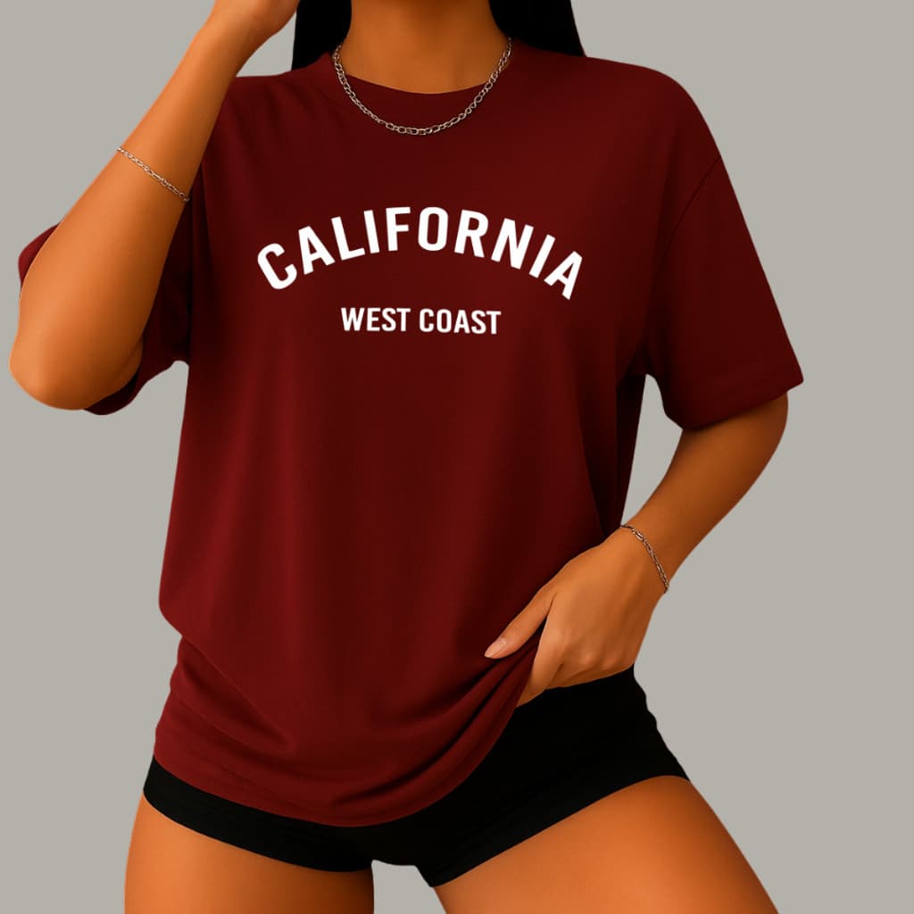Camiseta Oversized Streetwear Feminino California camiseta