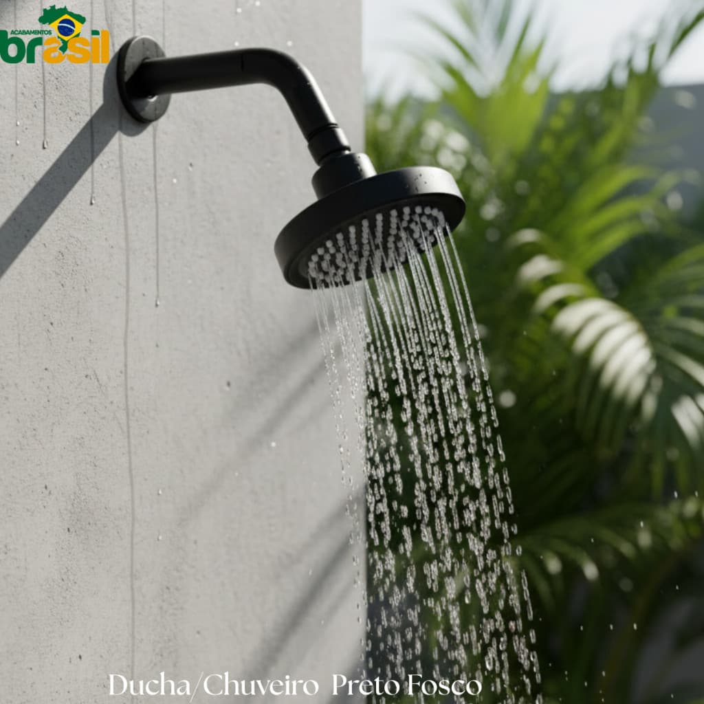 Chuveiro Ducha Fosco Redondo Parede Banho Frio Luxo Moderno Alta Durabilidade Banheiro Elegante
