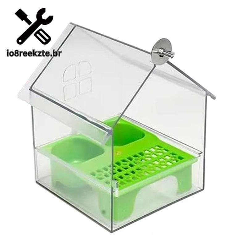 Alimentador De Casa De Pássaro Transparente , Banheira , Prato De Comida De Água Para Periquitos , Tentilhões , Beija-Fl