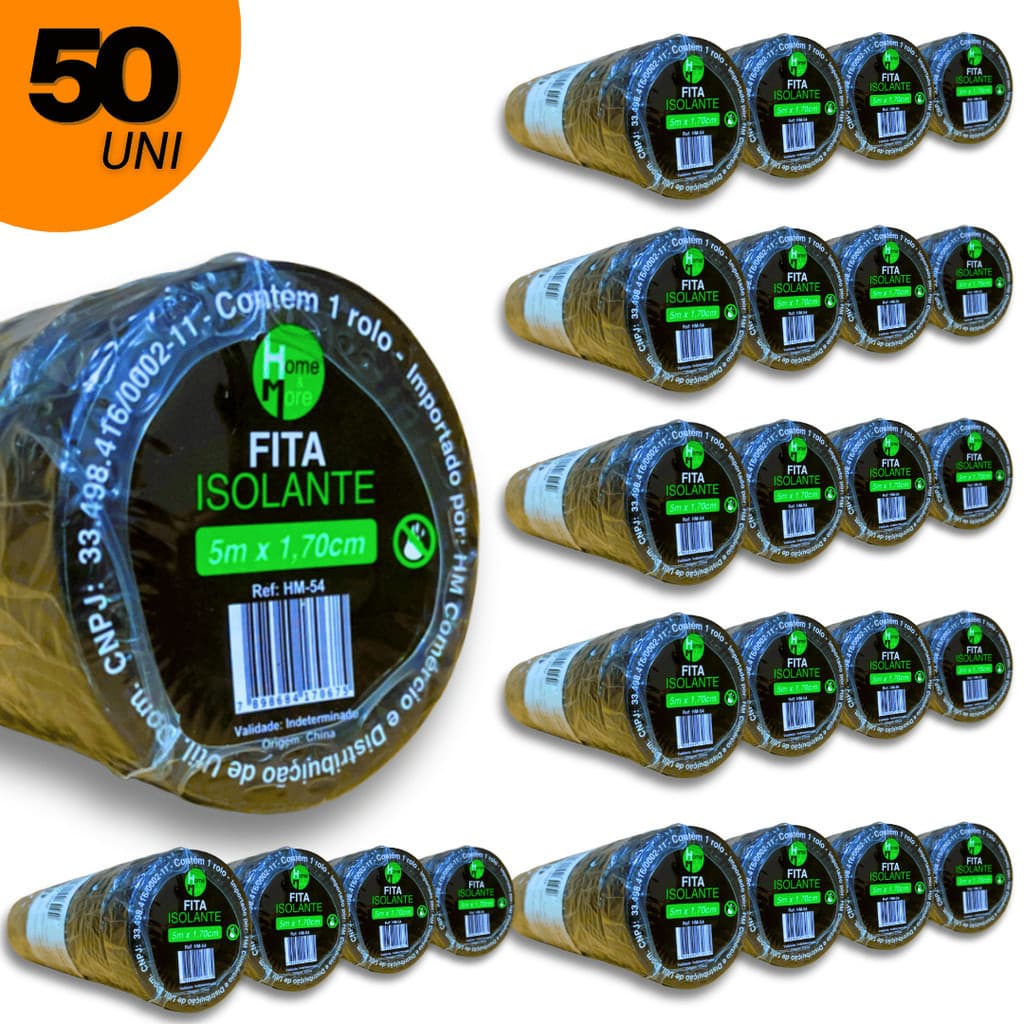 Kit 50 / 35 / 25 Fita Isolante Para Eletricista Fita Isolanti Uso Industrial Resistente Para Eletricista 5M
