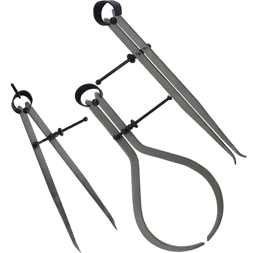 Kit 3 Compassos 12 Pol. 300mm para Mecânico com Ponta Reta Interno e Externo  Eda Profissional