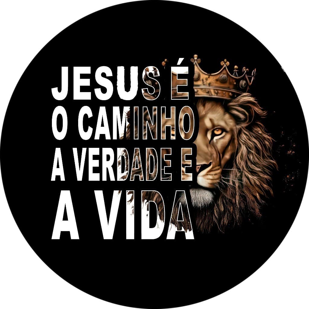 Painel Redondo de Festa 50X50 CM Em Tecido Sublimado 3D Jesus é o Caminho a Verdade e a Vida SRD-218 FIRE