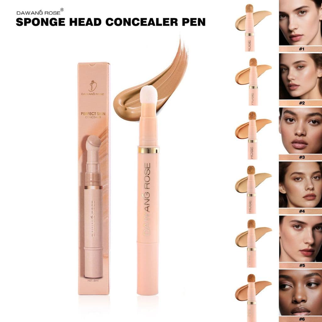 Caneta Corretiva Iluminadora Hidratante Com Aplicador De Esponja-Cobre Manchas , Marcas De Acne E Olheiras Para Um Acaba
