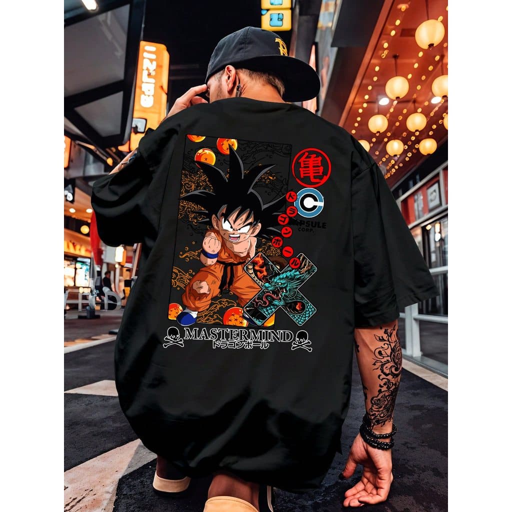 Camiseta Anime Dragonball Goku Shenlong Camisa Blusa Unissex Masculino Feminino 100% Algodão Preto Branco Plus Size