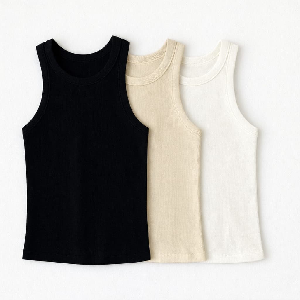 Kit 3 Regata Cropped Canelada Feminina Lisa Blusa Básica Camiseta Casual