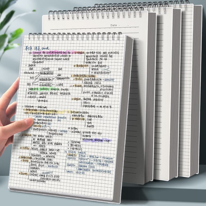 Caderno Flip-Up bobina notebook b5 estudante universitário caderno de gravação a5 grade Horizontal notebook não prático