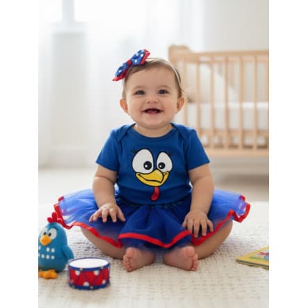 Body Infantil Bebê Mêsversário Temático galinha pintadinha Menina Promoção