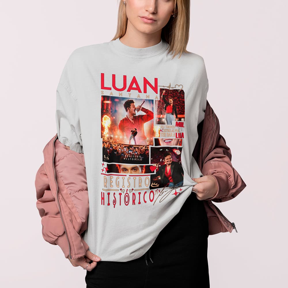 Blusa Feminina Luan Santana Camiseta Luanete Personalizada Registro Histórico Camisa Algodão Premium