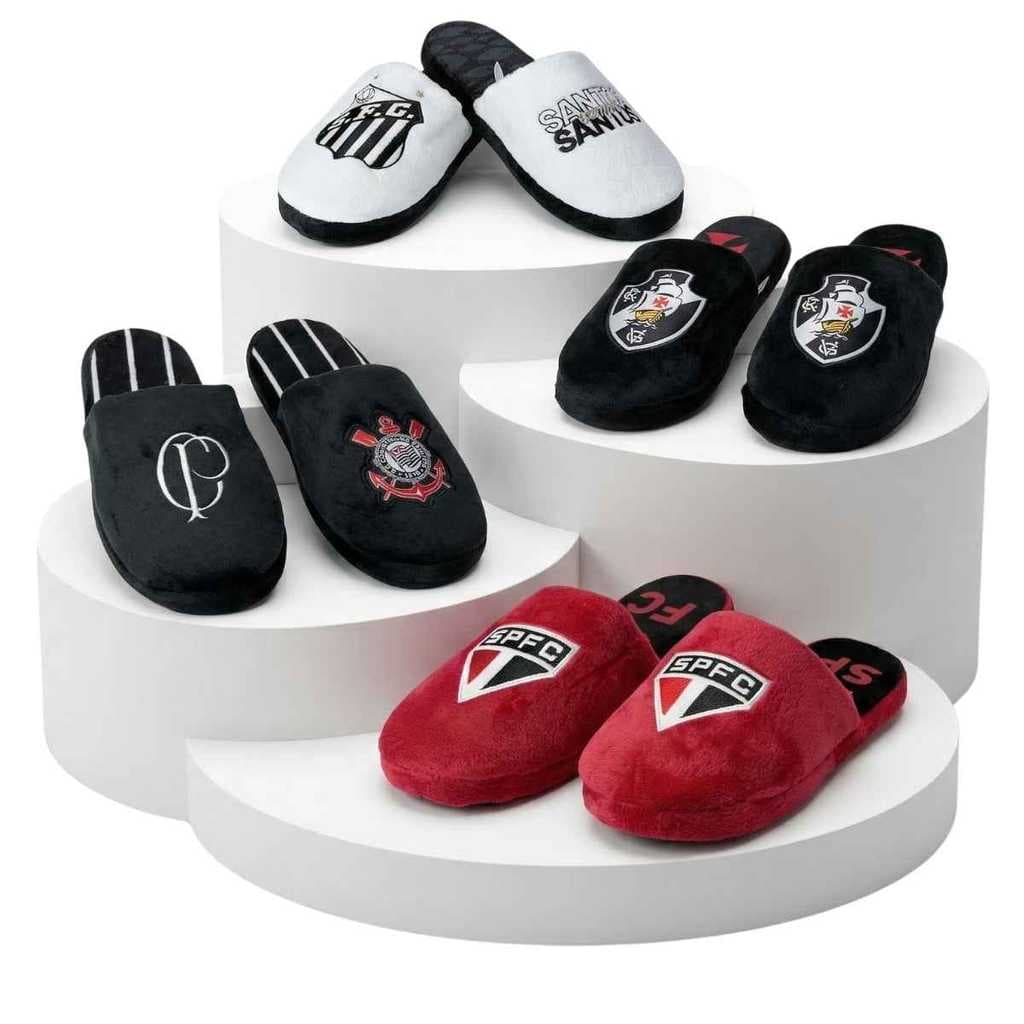 Pantufa Clubes De Futebol Oficial Original, Zona Criativa, Tamanhos 33 Ao 44, Chinelo De Quarto