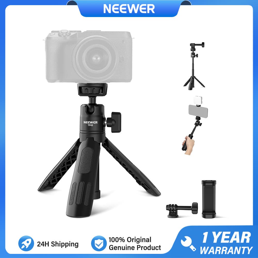 NEEWER TP43 Mini Tripé De Mesa Para Selfie , Suporte Telefone , Cabeça Esférica , Eixo Elevado Gravação De Vídeo , TP43