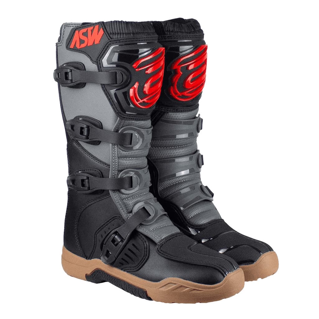 BOTA ASW IMAGE ENDURO CINZA/PRETO/VERMELHO